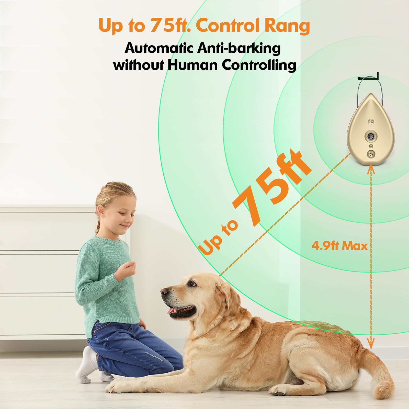 Anti Barking Device For Dogs Bark Box, Rechargeable Ultrasonic Barking Deterrent Devices With 3 Level Modes/Irregular Ultrasound